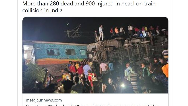 Индия: Близо 300 човека загинаха при  сблъсък на влакове