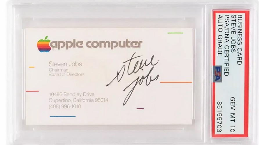 Подписана визитка на Стив Джобс от 1983 г. е продадена на търг за 181 000 долара
