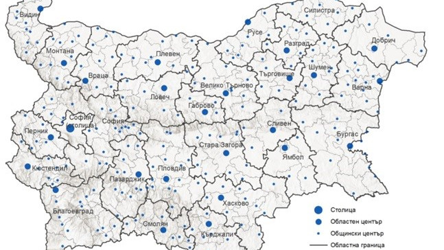 Какво е административно-териториалното деление на България към края ня 2023 г.