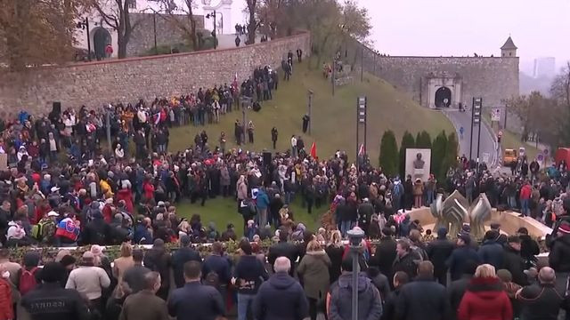 Митинг против ваксинациите в Братислава