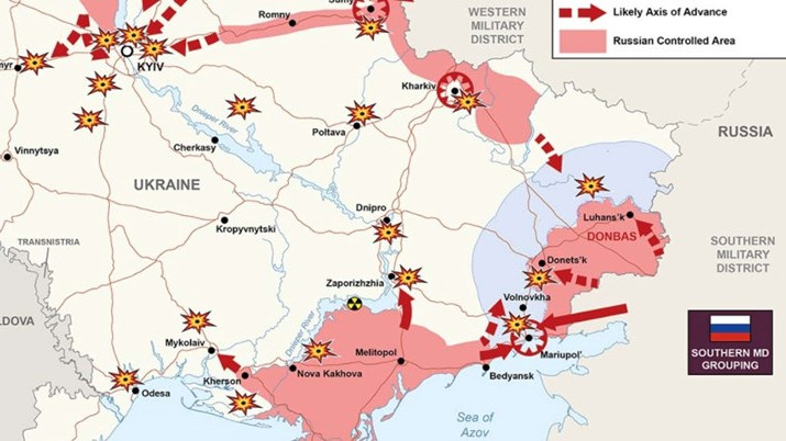 Великобритания публикува нова карта на руските атаки срещу Украйна