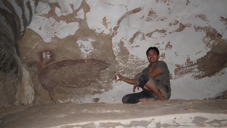 В индонезийска пещера откриха най-древната скална рисунка