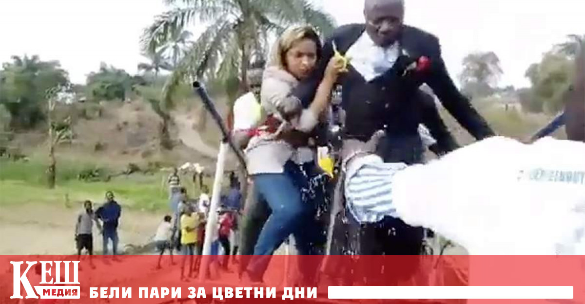 По време на тържествената церемония по откриването на нов пешеходен