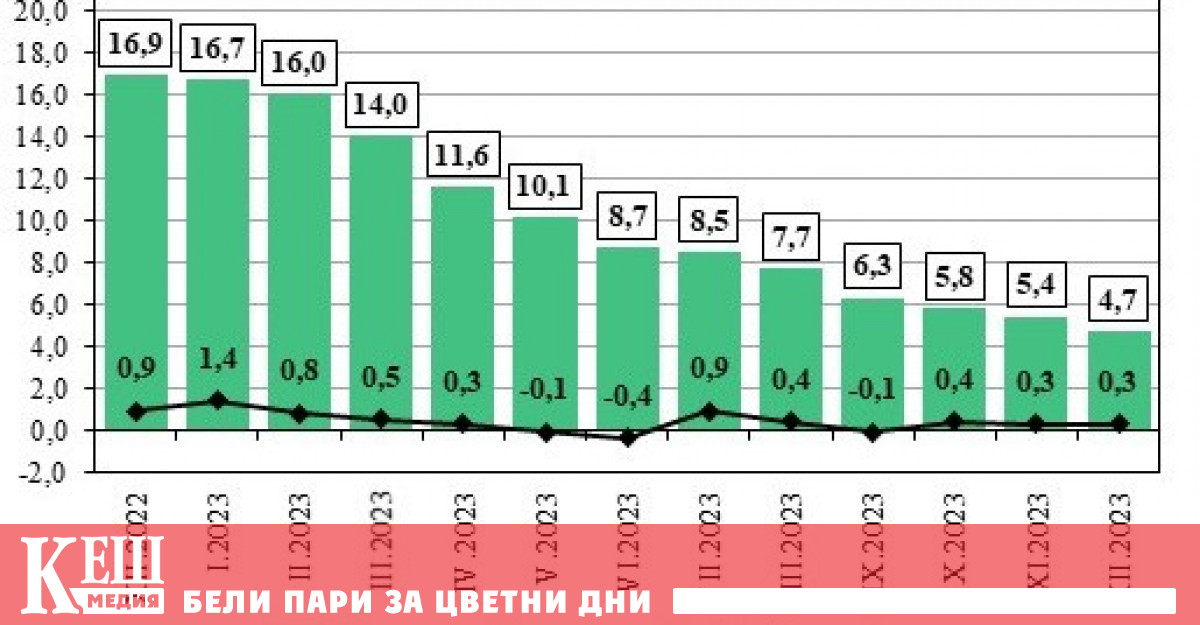 През декември 2023 г е 0 3 а годишната инфлация за