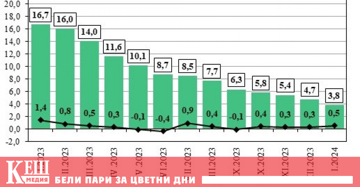 По предварителни данни на Националния статистически институт НСИ през януари