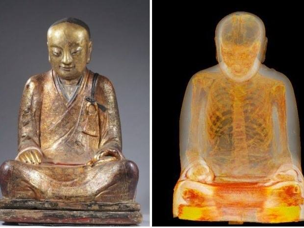 Съвременна технология разкри човешко тяло в будистка статуя