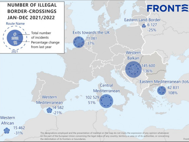 Безпрецедентен натиск от мигранти по границите на ЕС е имало през миналата година