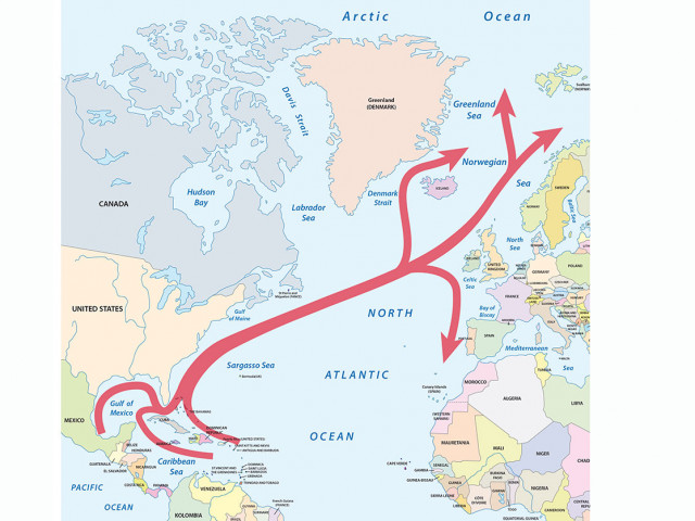 Nature Climate Change:  Гълфстрийм се затопля и се приближава до брега