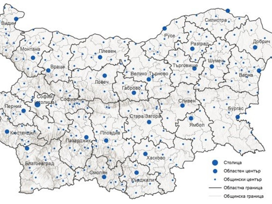 Какво е административно-териториалното деление на България към края ня 2023 г.