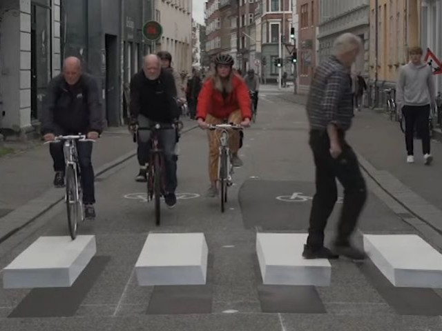 Дания спира агресивните шофьори с 3D маркировки по пътищата